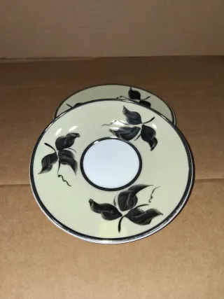 Juego 10 Tazas Cerámica Beige y Negro