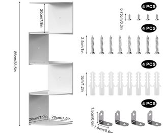 Estantería de pared 5 niveles blanca