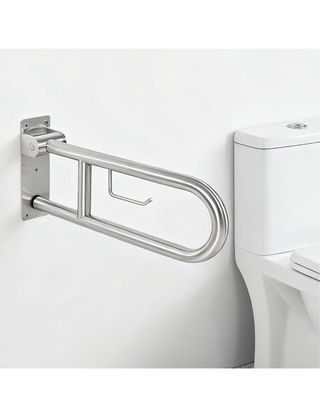 Maniglione Bagno Disabili 60cm con Portarotolo