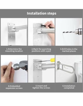 Maniglione Bagno Disabili 60cm con Portarotolo