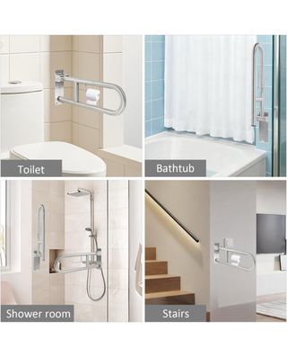 Maniglione Bagno Disabili 60cm con Portarotolo