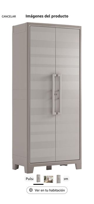 Armario exterior de plástico beige/gris