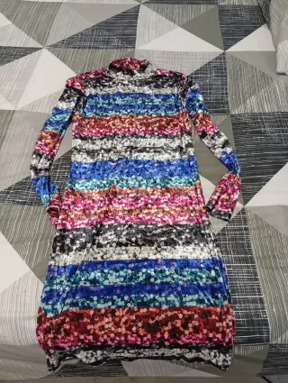 Vestido fiesta lentejuelas multicolor