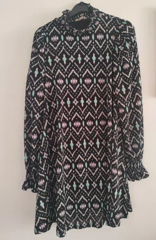 Vestido estampado manga larga