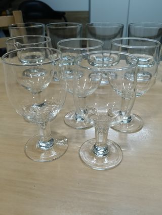 Lote de cristalería / 10 copas retro vintage