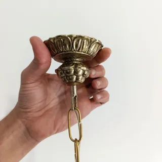 Lámpara colgante bronce y cristal