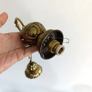 Lámpara colgante bronce y cristal