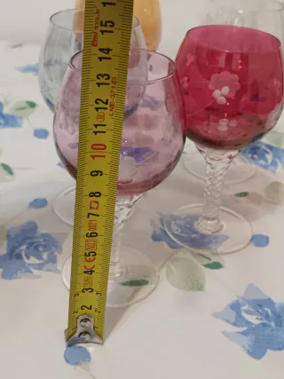 Set 5 Calici Vetro Colorato Vintage