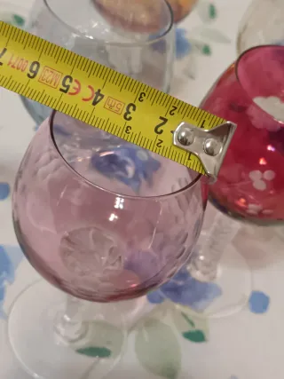 Set 5 Calici Vetro Colorato Vintage