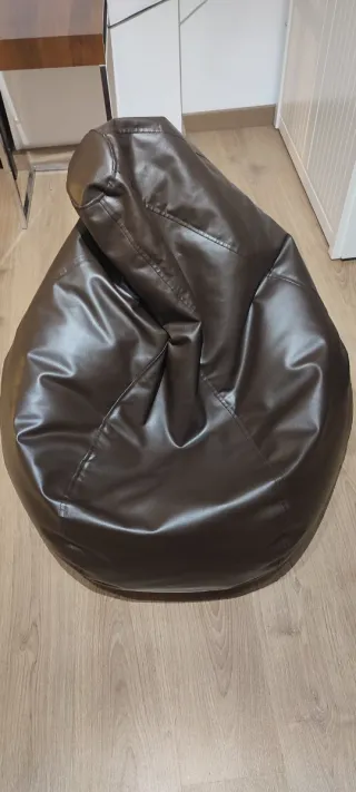 Puff pera Maquidepol marrón polipiel