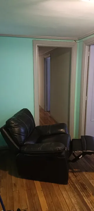 Butaca reclinable de piel negra