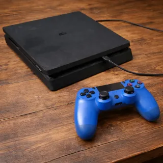 PS4 (PlayStation 4) Negra + Mando Azul