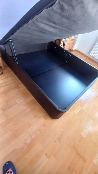 Somier tapizado con arcón abatible
