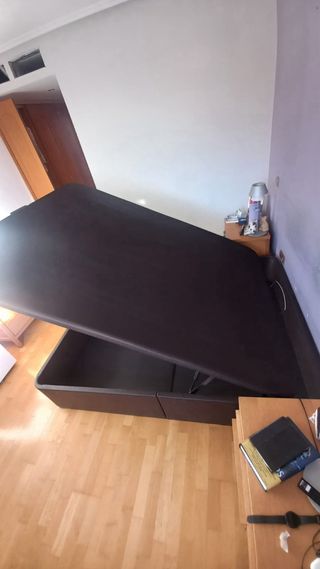 Somier tapizado con arcón abatible