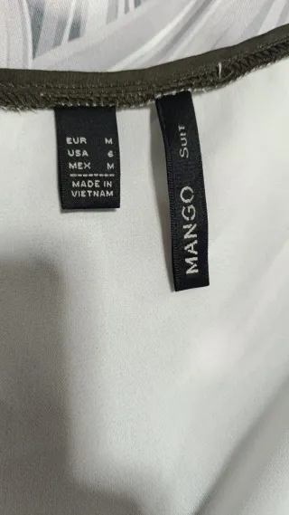 Vestido Mango Blanco y Azul