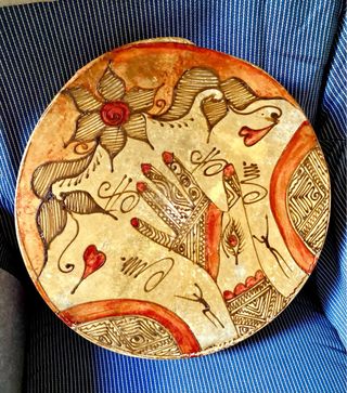 Pandereta marroquí artesanal 40cm diámetro 700 gr