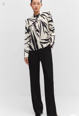 Blusa Mango Estampada Talla M