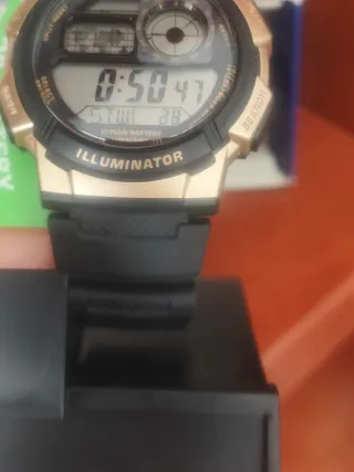 Reloj Casio modelo 3198 ae 1000W Dorado y Negro