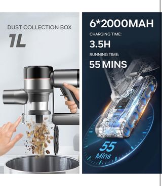 Aspirapolvere Senza Fili Potente 45000Pa