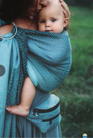 Bandolera anillas Stormy Cube azul/gris