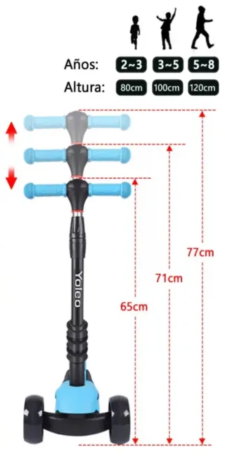Patinete infantil 3 ruedas azul