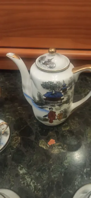 Juego de té japonés antiguo de porcelana