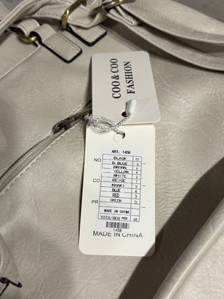 Zaino beige ecopelle con fibbie