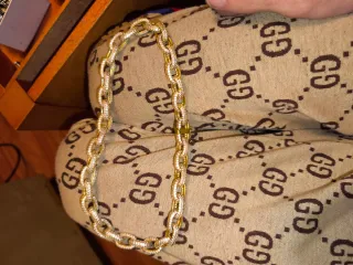 Cadena de oro bañado con circonitas