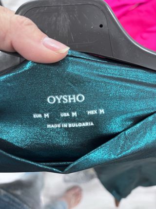 Leggings Oysho metalizados azul verdoso Talla M