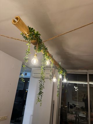 Lámpara Decorativa Bambú y Yute