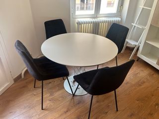 4 Sillas Terciopelo Negro