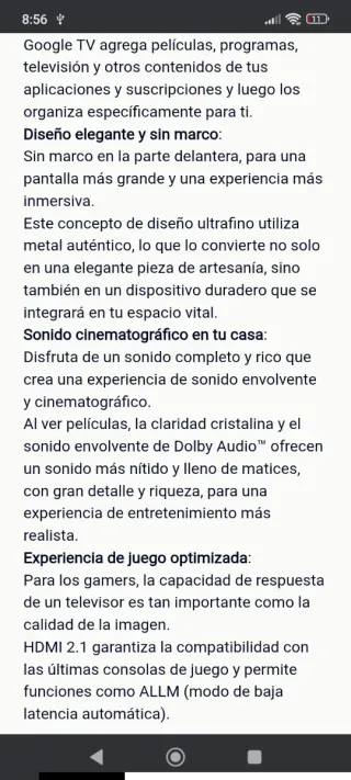 Televisor TCL 65 pulgadas Smart TV Android 65P635