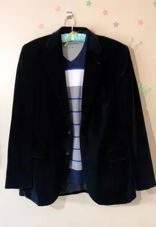 Americana terciopelo azul y jersey XL/XXL