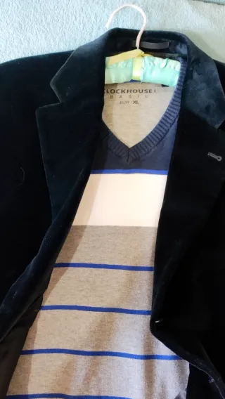 Americana terciopelo azul y jersey XL/XXL