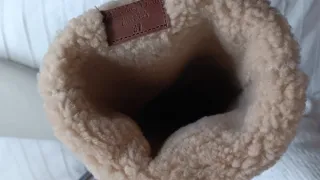 Botas de piel altas marrones y beige