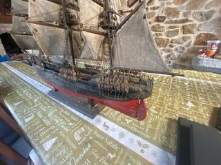 Maqueta de barco goleta o bergantín antigua