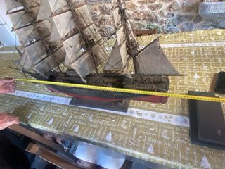Maqueta de barco goleta o bergantín antigua