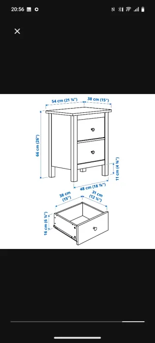 Mesa de Noche Ikea Henmes