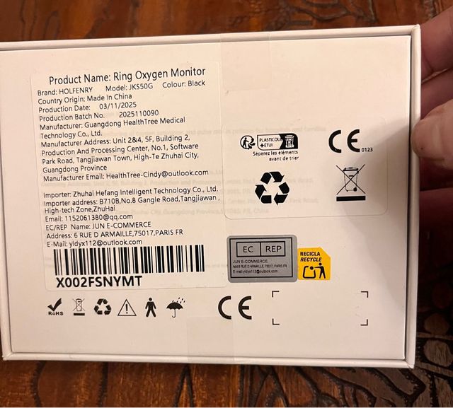 Anel Pulsioxímetro O2 Monitor