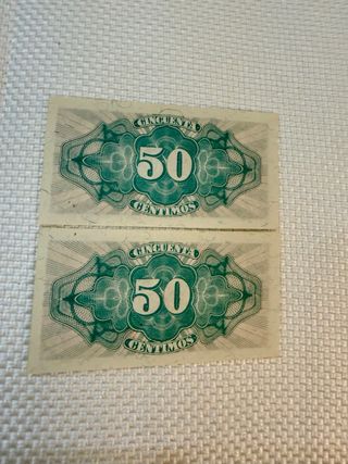 Lote 5 Billetes Españoles Pesetas 1937