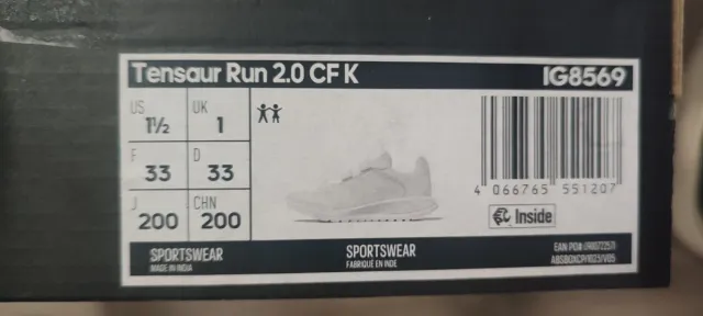 Zapatillas Adidas Tensaur Run 2.0 Talla 33
