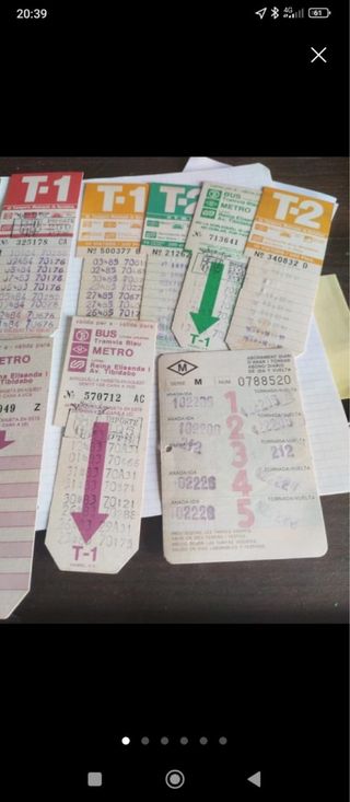 Tarjetas antiguas bus y metro Barcelona