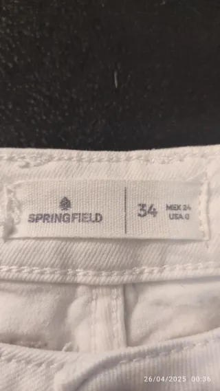 Pantalón vaquero blanco mujer