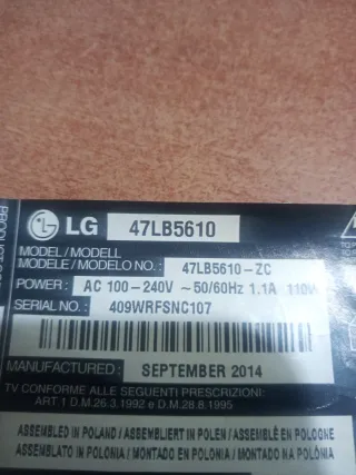 Placa LG 6870C 0481A LG47LB5610