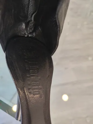 Sandalias Gianni Barbato Piel Negra Tacón