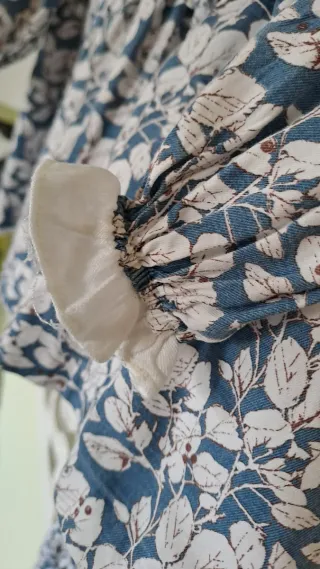 Conjunto vestido y ranita floral azul 12m