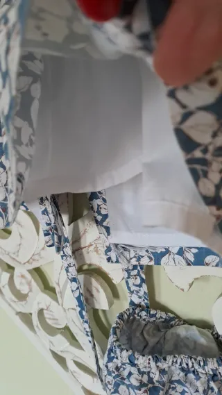 Conjunto vestido y ranita floral azul 12m