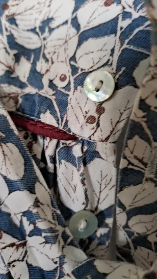 Conjunto vestido y ranita floral azul 12m