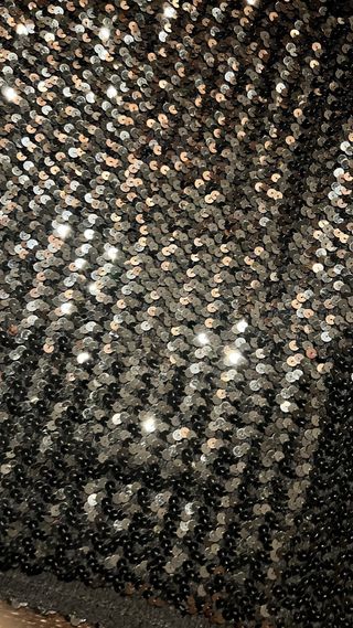 Gonna paillettes vintage nera e oro