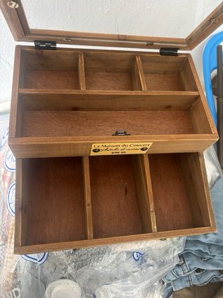 Caja cubiertos madera antic line